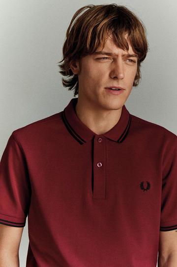 Red Fred Perry M3600 Men's Polo Shirts | PH 1446MQZA